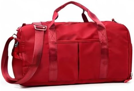ZUEVI Sports Gym Duffel Bag for Men or Women Waterproof Weekender Travel Bag with Shoes Compartment Dry and Wet Separation for Training Swim Yoga(RED)