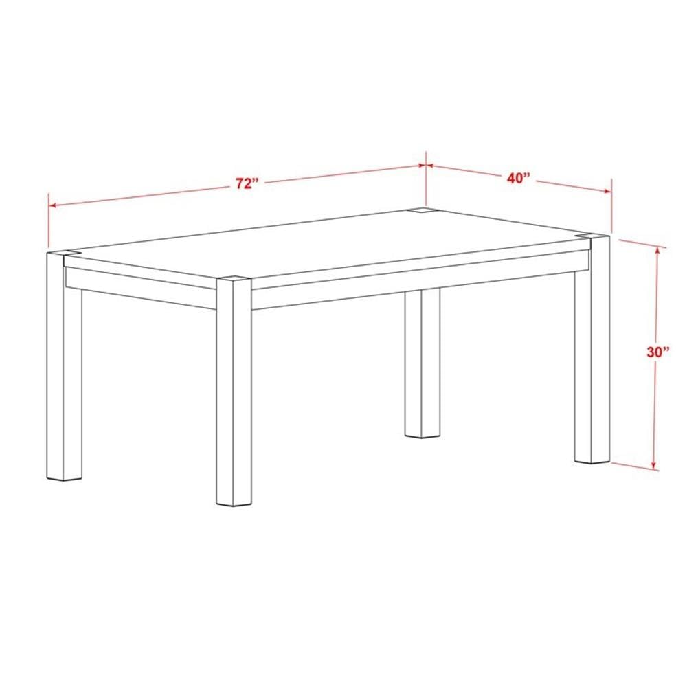 East West Furniture LM7-07-T Lismore Modern Dining Table - Rectangle Rustic Farmhouse Table, 40x72 Inch, Jacobean