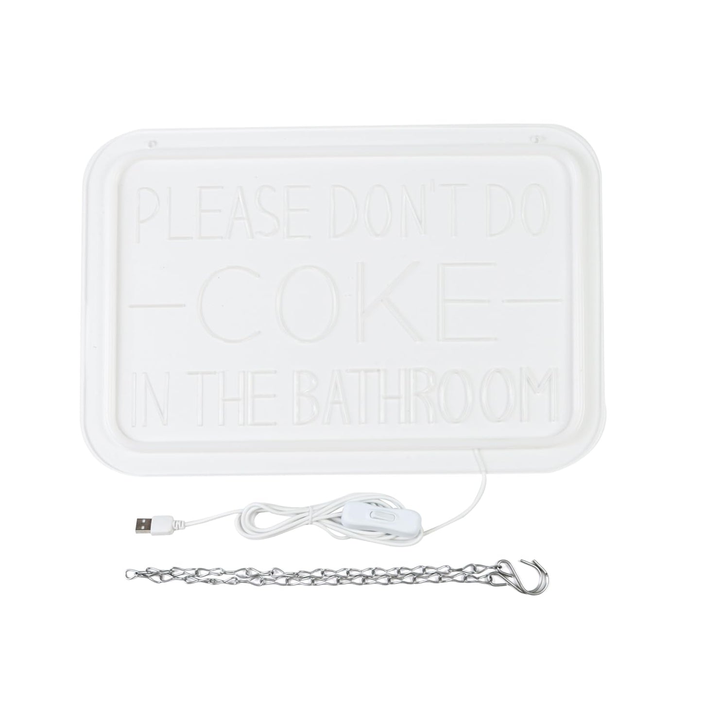 qbanziou Please Don’t Do Coke in the Bathroom Neon Sign for Wall Art,Led Neon Light Decoration of Bathrooms in Bars and Clubs,Restroom、funny bathroom decor,Gifts for Teen Boys
