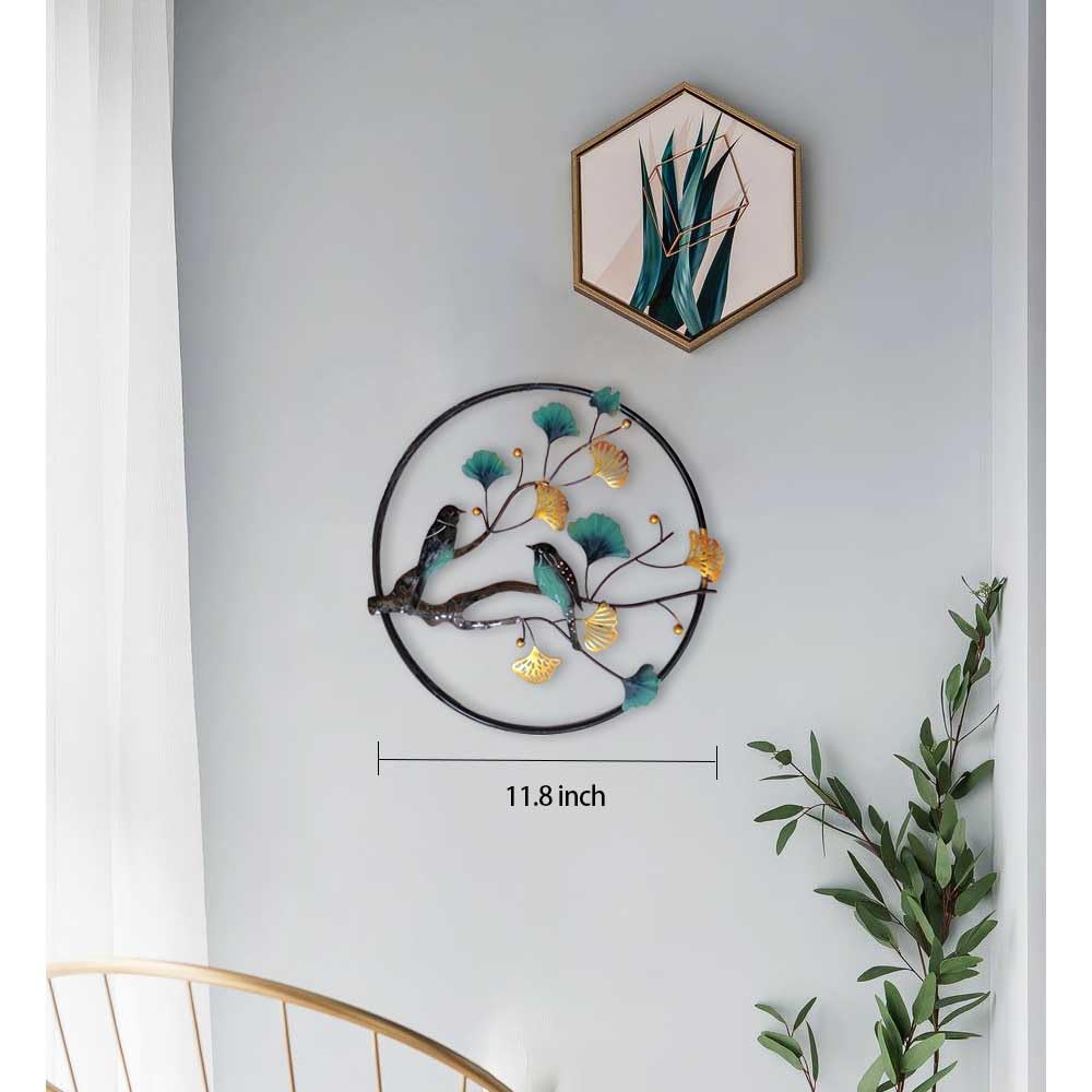 ITrixgan Metal Wall Art Bird on Tree Branch, Handcraft Decorative Bird Wall Decor for Living Room Bedroom Dining Room Office, Small Wall Art Hanging Decoration