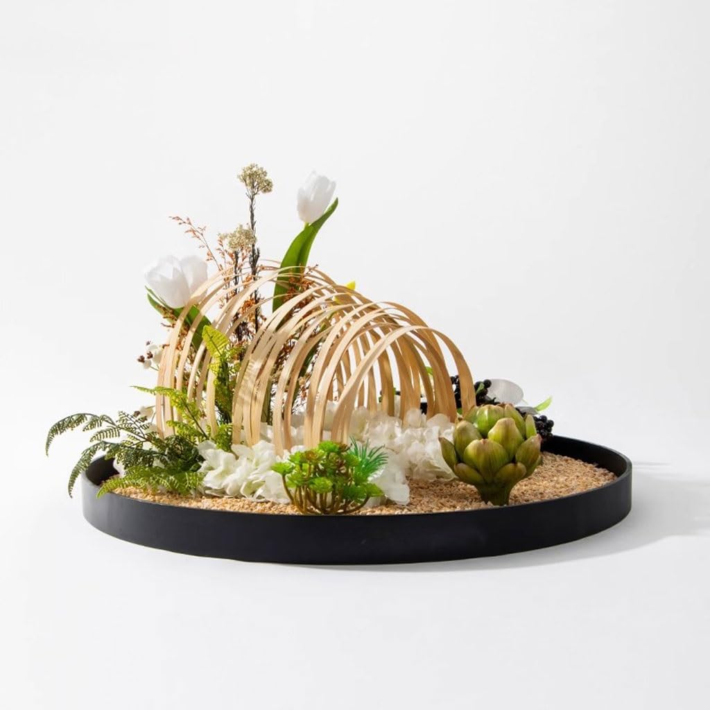 Artificial Plant Large Round Table in The Middle of The Turntable Flower Hotel Table Restaurant Light Luxury Decorations Landscape Decorations Artificial Tree Indoor(Large)