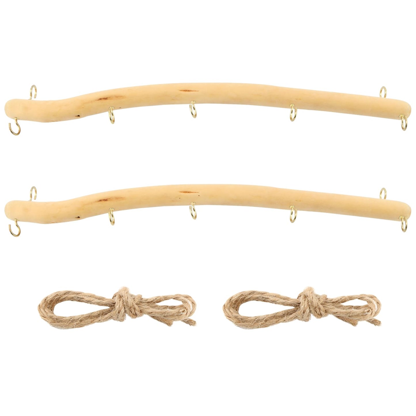 YOSINXU 2Pcs 15 Inch Driftwood for Crafts Natural Driftwood Decorative Branches, Home Wall Hanging Decor Jewelry Organizers with 5 Hooks, Handcrafted from Natural Drift Wood for Keys Hats Entryway
