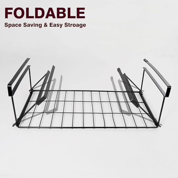 Foil and Plastic Wrap Organizer Kitchen Under Cabinet Desk Pantry Hanging Organizer Storage Foldable Rack (White