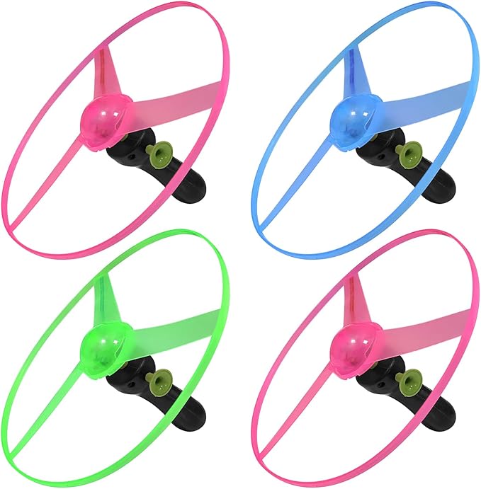 M.best 12 Sets LED Flying Set, Fun Flying Saucers Toys for Kids with Flashing Lights, Flying Toy Outdoor Toys Glow in The Dark Party Supplies Party Favors for Kids 4-8 8-12