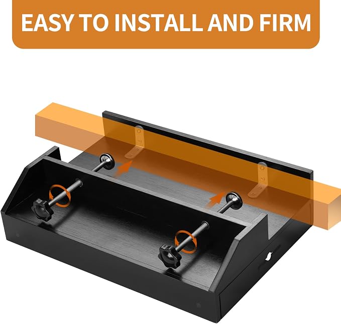 Bedside Shelf for Bed - Clamp On Nightstand Tray for Bunk Bed & College Dorm Room Essentials, Sturdy Floating Side Table Organizer with Cup Holder & Cord Slot for Top Bunk, Kids & Students