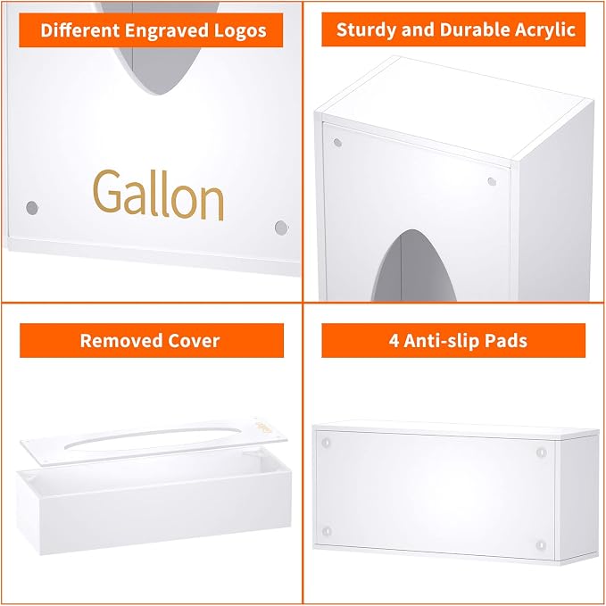 FEMELI Food Bag Storage Organizer, Acrylic Kitchen Drawer Baggie Box, Compatible with Gallon, Slider Quart, Freezer, Sandwich, Snack, Variety Size Bags, 4 separate Pack(White)