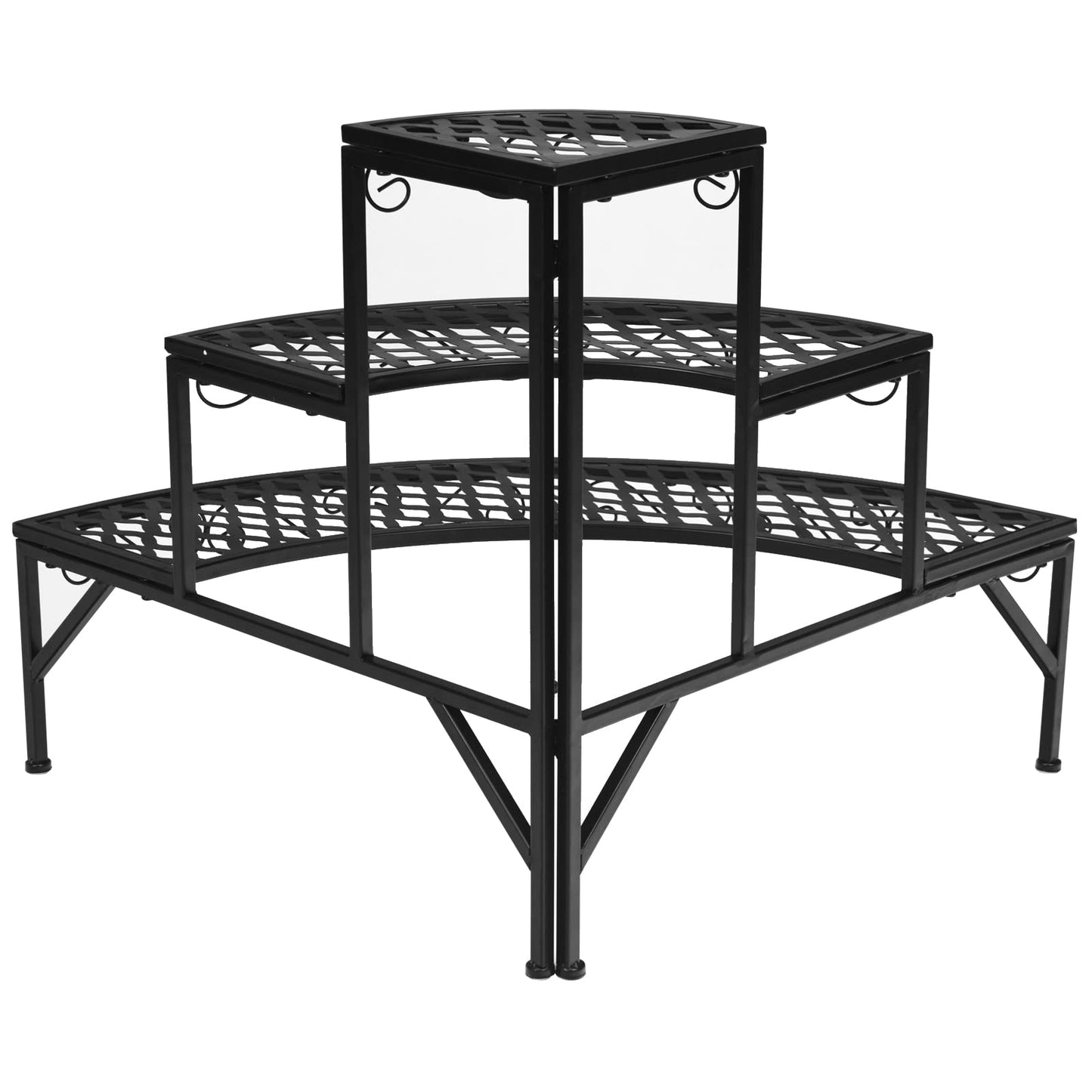 S AFSTAR 3-Tier Plant Stand, Corner Ladder Flower Pots Holders for Indoor Outdoor Use, Quarter Round Plant Display Rack