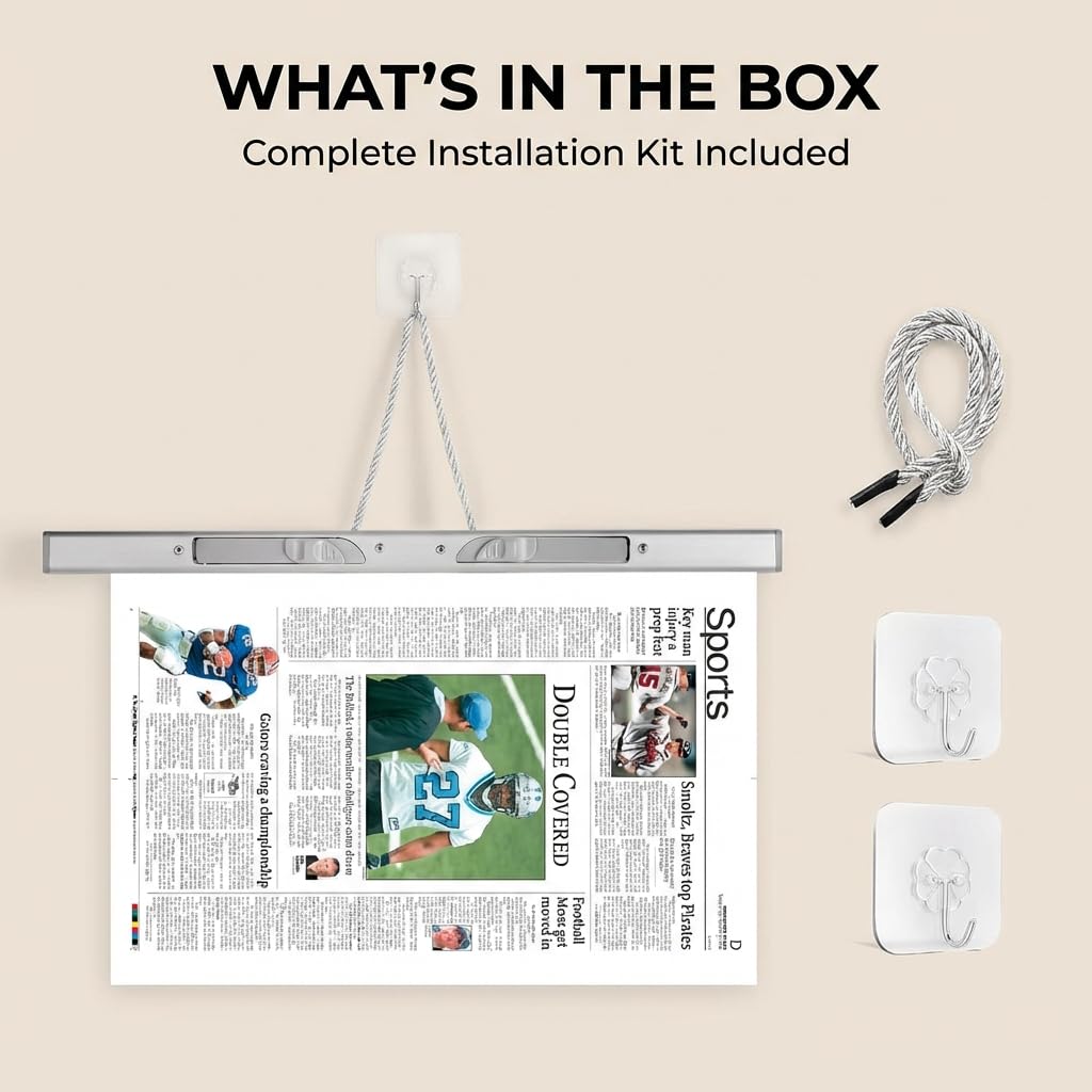 lcocove Aluminum Alloy Newspapers Holders for Office,Home,Newspaper Rack Can Hold 30 pages,Newspaper Hanger Holding Files on the Wall to Save the Space