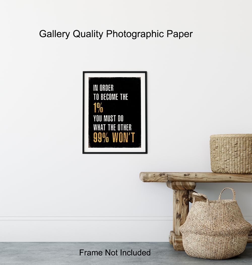 Office Inspirational Quotes Wall Art - Entrepreneur positive Sayings - Home Office Motivational Wall Art, Living room Decor for Men - Encouragement Gifts for Him - Gym Wall Decor, Man cave Accessories