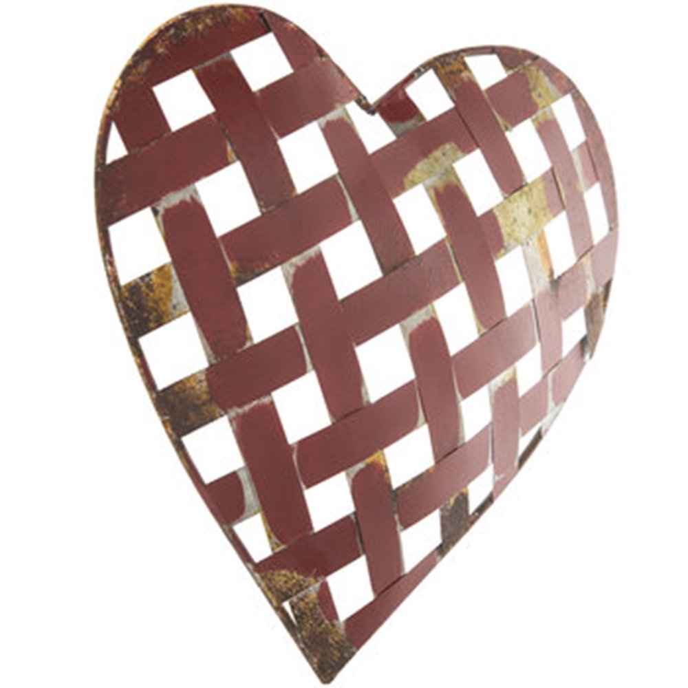 Mission Gallery Galvanized Metal Heart for Wall Decor - Piece of Art for Home Interior in Distressed Rustic Style 14"x 13"