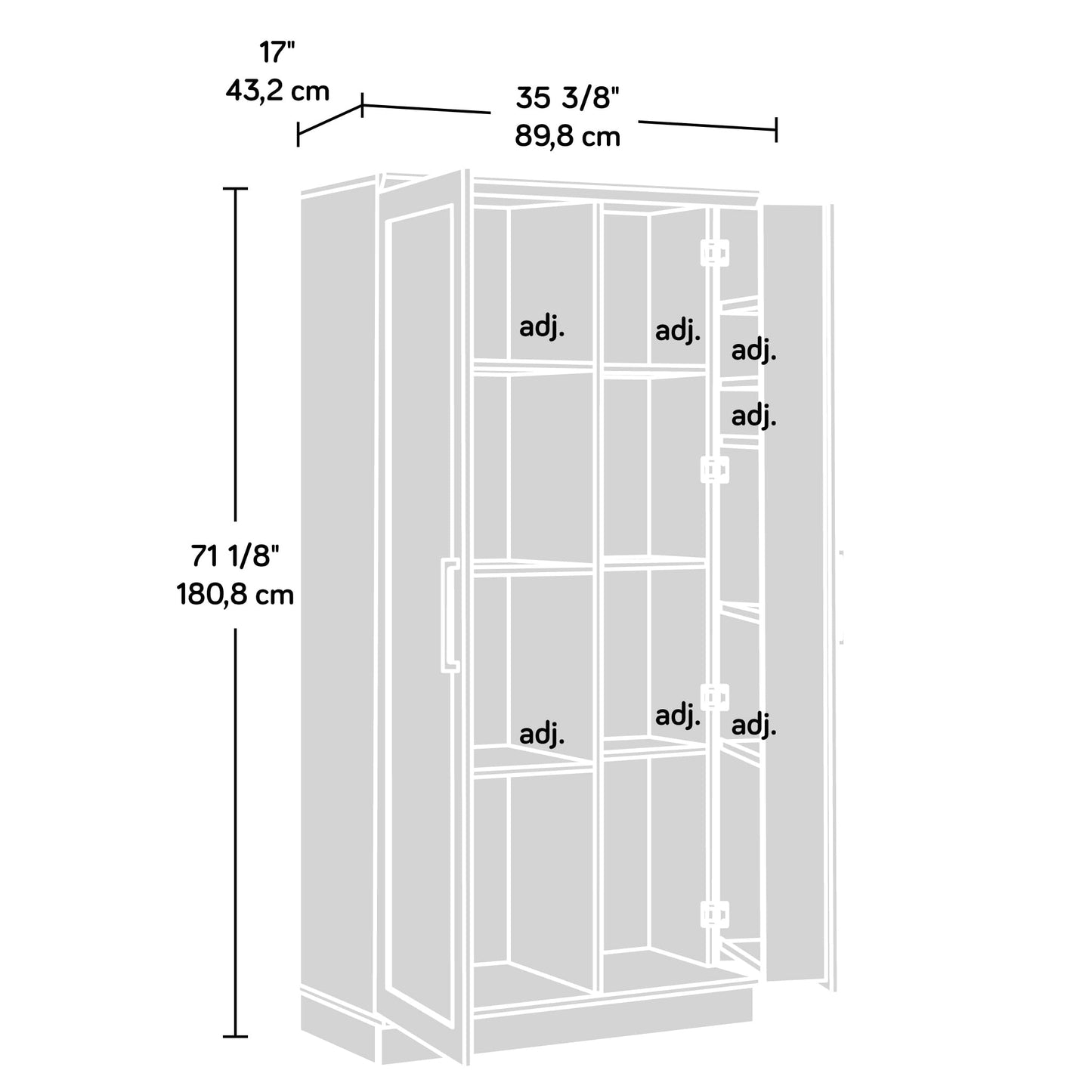 Sauder HomePlus Storage Cabinet/ Pantry cabinets, Salt Oak finish