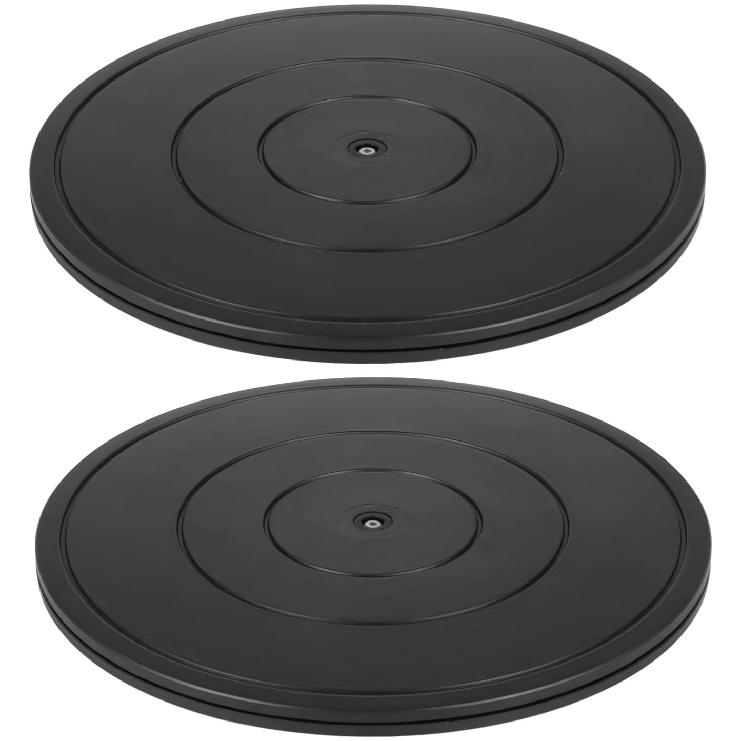 2 Pcs Lazy Susans, 16" Turntable Rotating Swivel Stands with Steel Ball Bearings, Heavy Duty Plastic Swivel Bases, Double-Sided Rotating Flat Stands for Arts, Monitor, Crafts, TV