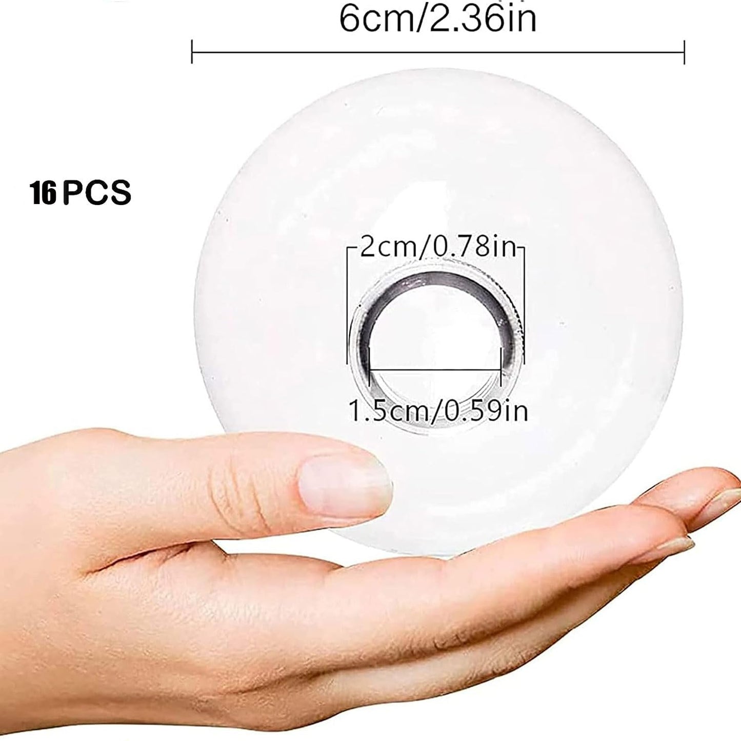 16PCS DIY Christmas Hanging Decoration,2.36Inch Clear Plastic Fillable Ornament Balls, for Christmas, Halloween, Birthday, Wedding Decor, DIY Crafts Decorations (60 mm)