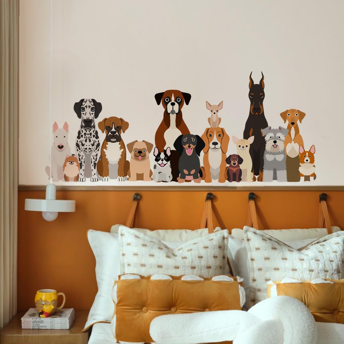 Puppy Wall Decals - Cute Golden Retriever, Corgi, Teddy, Husky Dog Stickers Decor,for Living Room, Kitchen, Bedroom, School, Pets Store, and Home Wall Art.