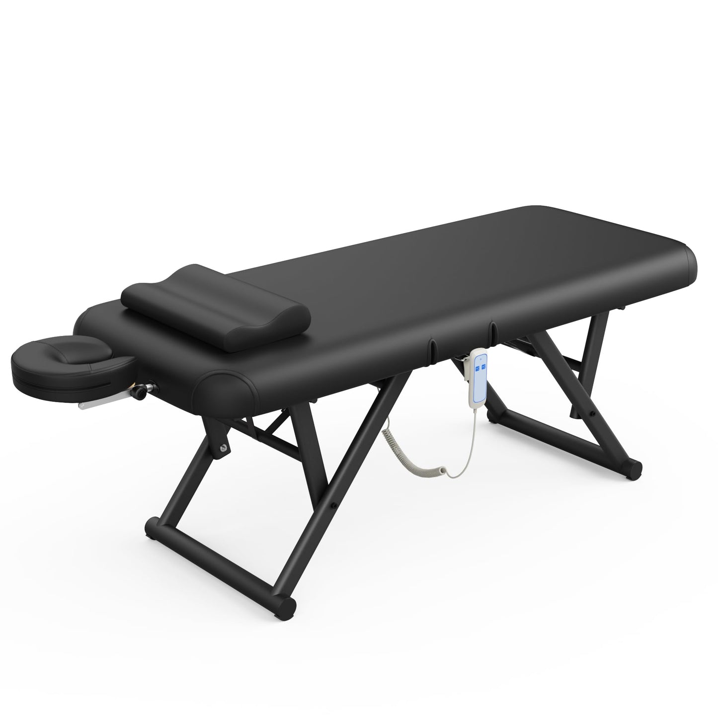 Dolonm Height Adjustable Massage Table with Face Pillow & Headrest for Treatment Table, Physical Therapy Table, Spa Facial Professional Massage Bed - Adjustable Backrest, Electric Leg Lifting, Black