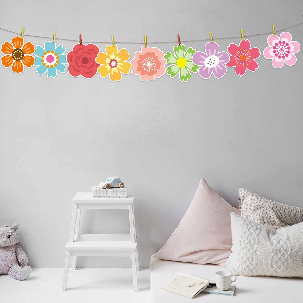 Ceiba Tree 54 Pcs Flower Cutouts Summer Flowers Bulletin Board Decorations Spring Cut-Outs for Party Home Classroom Back to School Decor