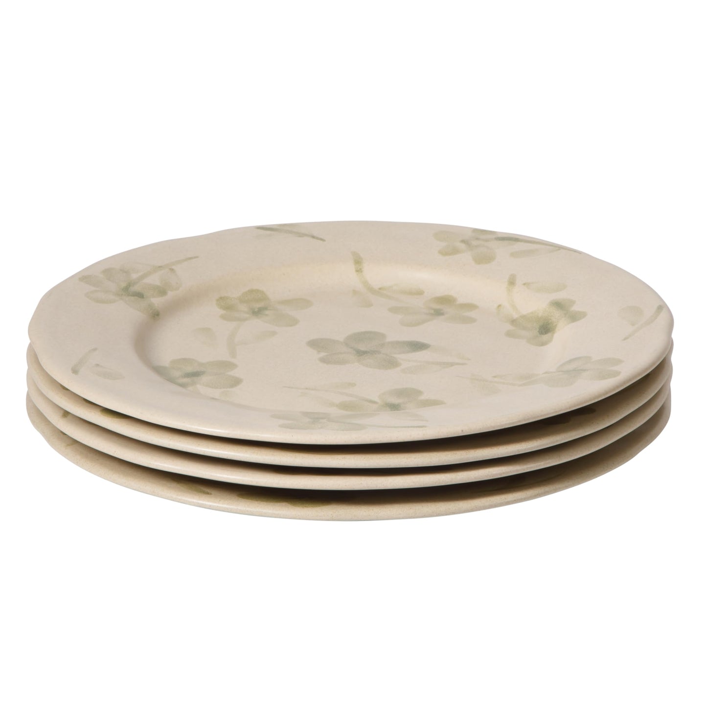 Bloomhouse - 2 Time Oprah's Favorite Things - Made in Portugal Hand Painted 10.8 Inch Dinner Plates Set of 4 - Porto Petals Floral Dish Set - Green Orchid