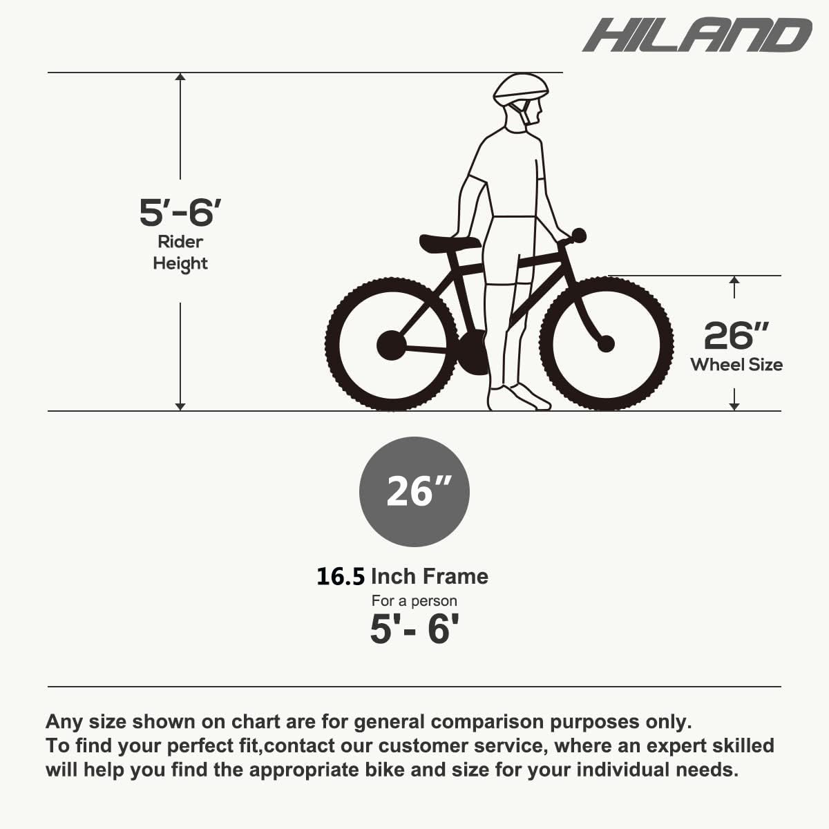 HH HILAND 26 Inch Kids' Bicycles Fat Tire Mountain Bike for Boys and Girls, 7-Speed, Dual-Disc Brake, Kids Beach and Snow Bicycle Blue