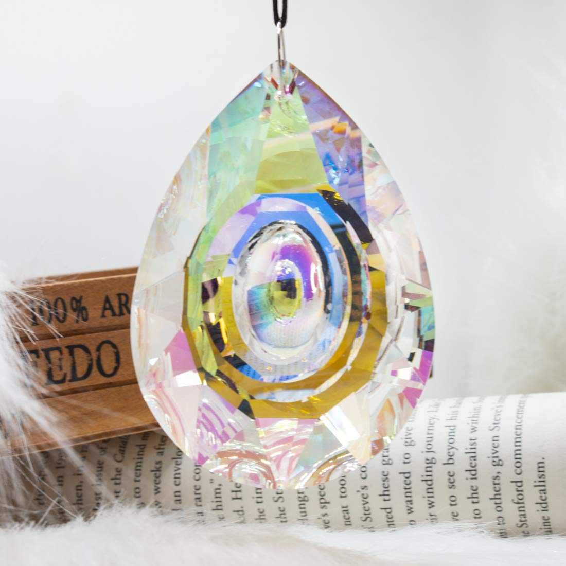 89mm/3.5in Hanging Chandelier Crystals Prisms, Rainbow Maker Pendants for Window Sun Catchers Chandelier Parts