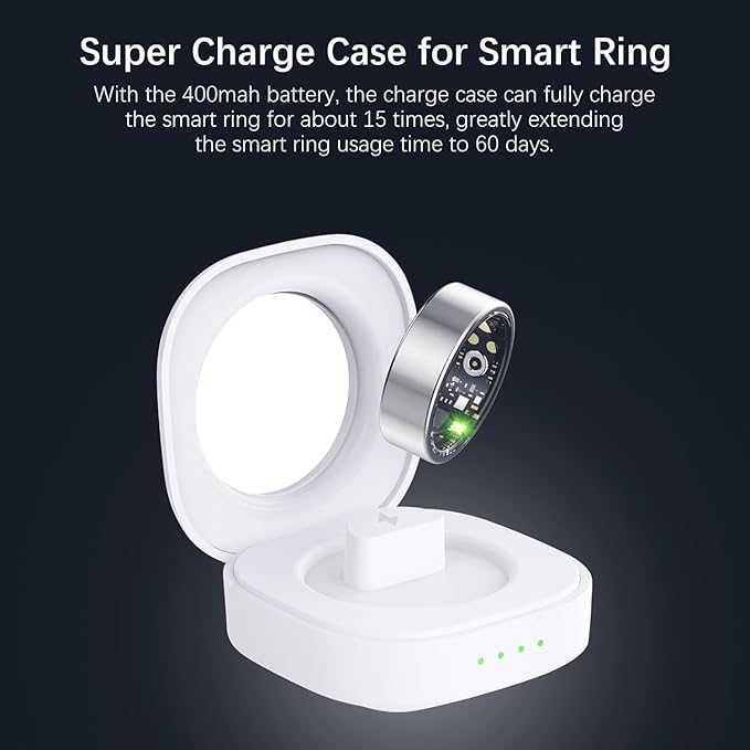 Smart Health Rings for Women Men, Fitness Tracker with Heart Rate, Blood Oxygen, HRV, Sleep Tracker, Step Tracker, No Subscription Fee, IP68 Waterproof Smart Ring for iphone & Android (Silver 12#)