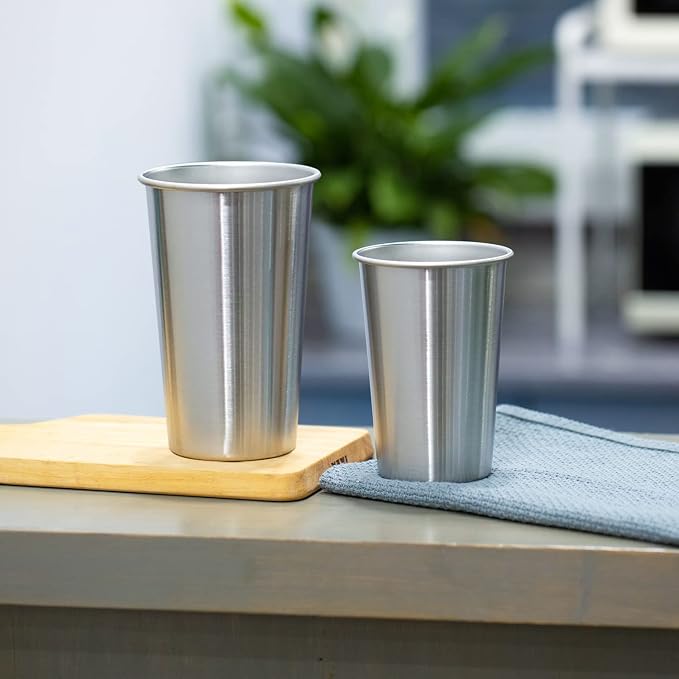 12 Pack 24oz Stainless Steel Pint Cup,Healthy Unbreakable and Stackable,Metal Drinking Glasses