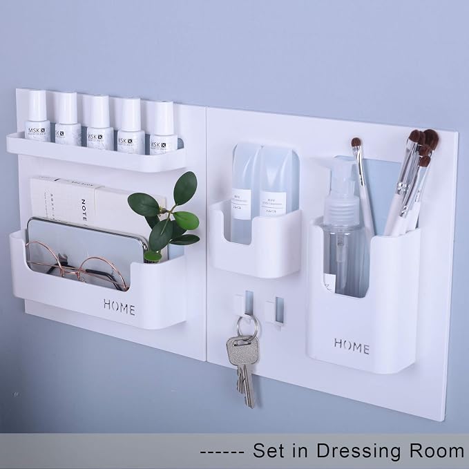 Bedside Shelf Bedroom Dorm Room Rack Organizer Storage -Use as Kid Student Wall Shelf to Organize Headphone,Remotes,Glass,Cellphones(Vertical Type/Black)