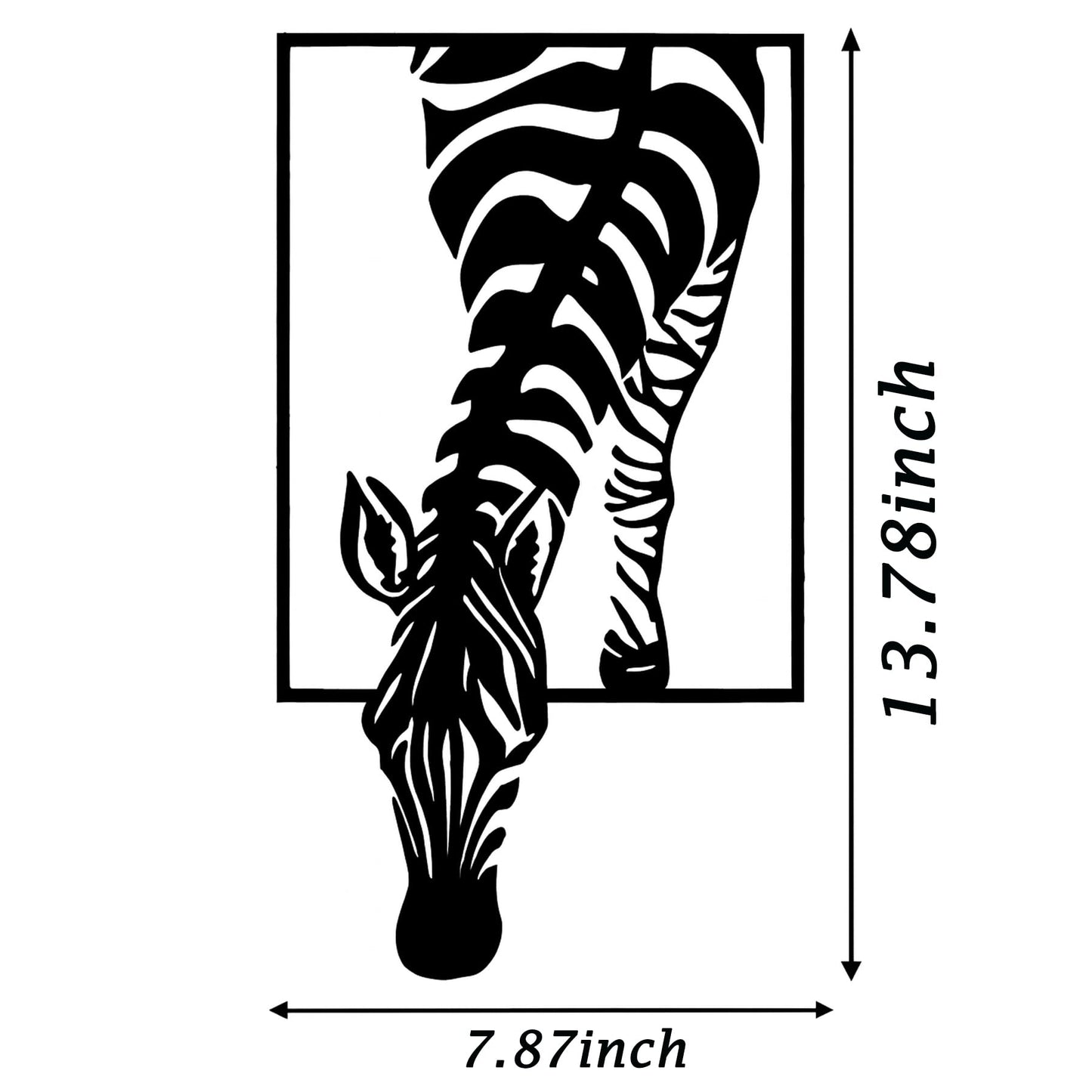 Black Metal Zebra Wall Art, Safari Wildlife Metal Wall Decor, Modern Animal Silhouette Wall Hanging for Living Room Bedroom Hallway Home Office, 3D Window Frame Style African Zebra Decor Gift for Home Decoration 13.78x7.87 inches