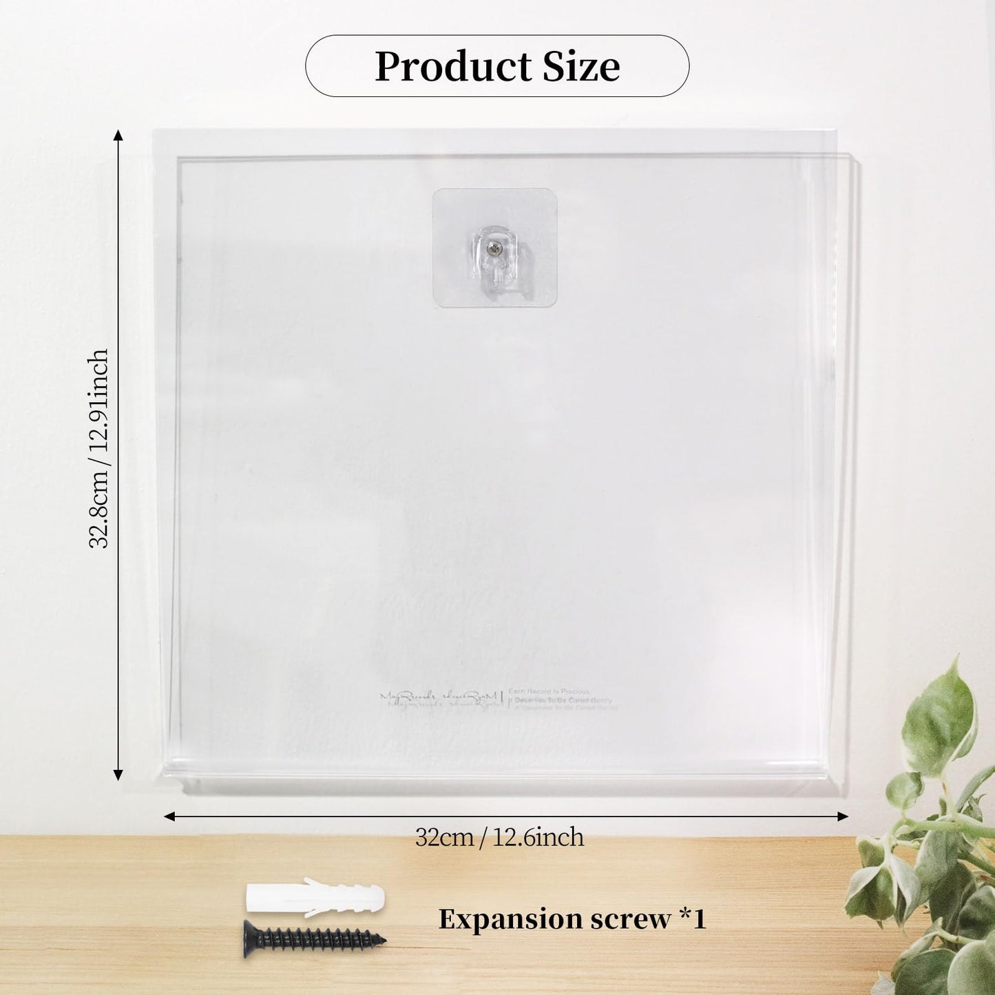 YSUFAGNR Vinyl Display Frame Floating Acrylic Album Frames 12.9 x 12.6 Inch Clear Wall Mount Display Holder for Single Lp Album Cover, 1 Piece