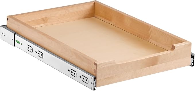 VEVOR Pull Out Cabinet Organizer, 14"W x 21"D Cabinet Drawer, Soft Close Slide out Shelf, Heavy-Duty Sliding Wood Drawer, Bottom Mount Size(14.5"W x 23"D)and Side Mount Size(15"W x 23"D)