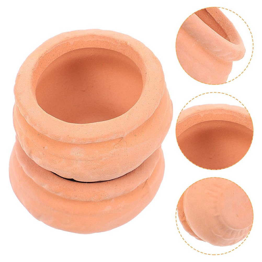 Zerodeko Mini Nursery Pots 2 Pack Lightweight Beige Terracotta Plant Containers 1.18X1.18X0.82 Inch Indoor Outdoor Garden Flower Breeding