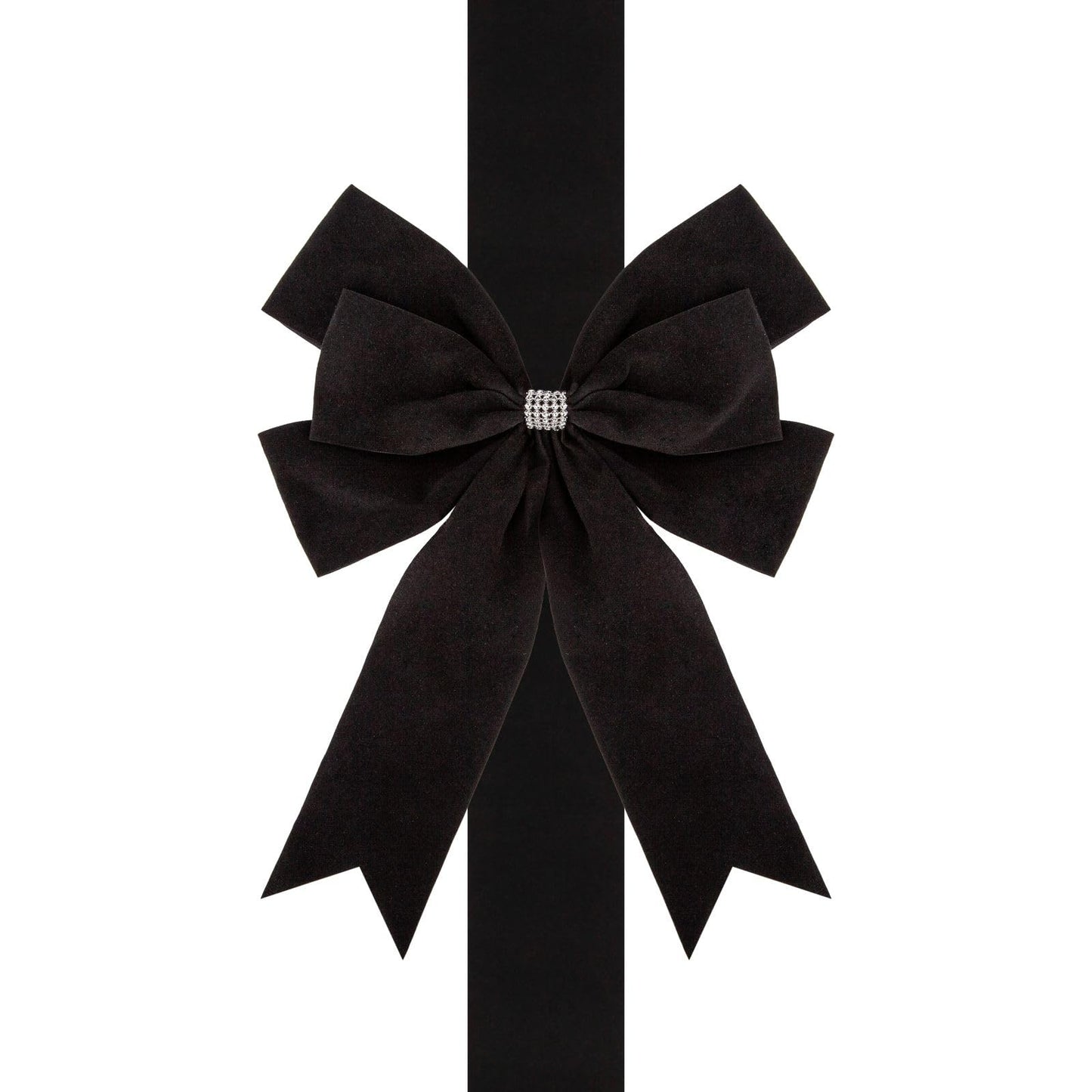 Meseey 6 Pieces Cabinet Bows Large Black Velvet Ribbons Cabinet Door Bows for Thanksgiving Fall Haloween Christmas Party (Black)