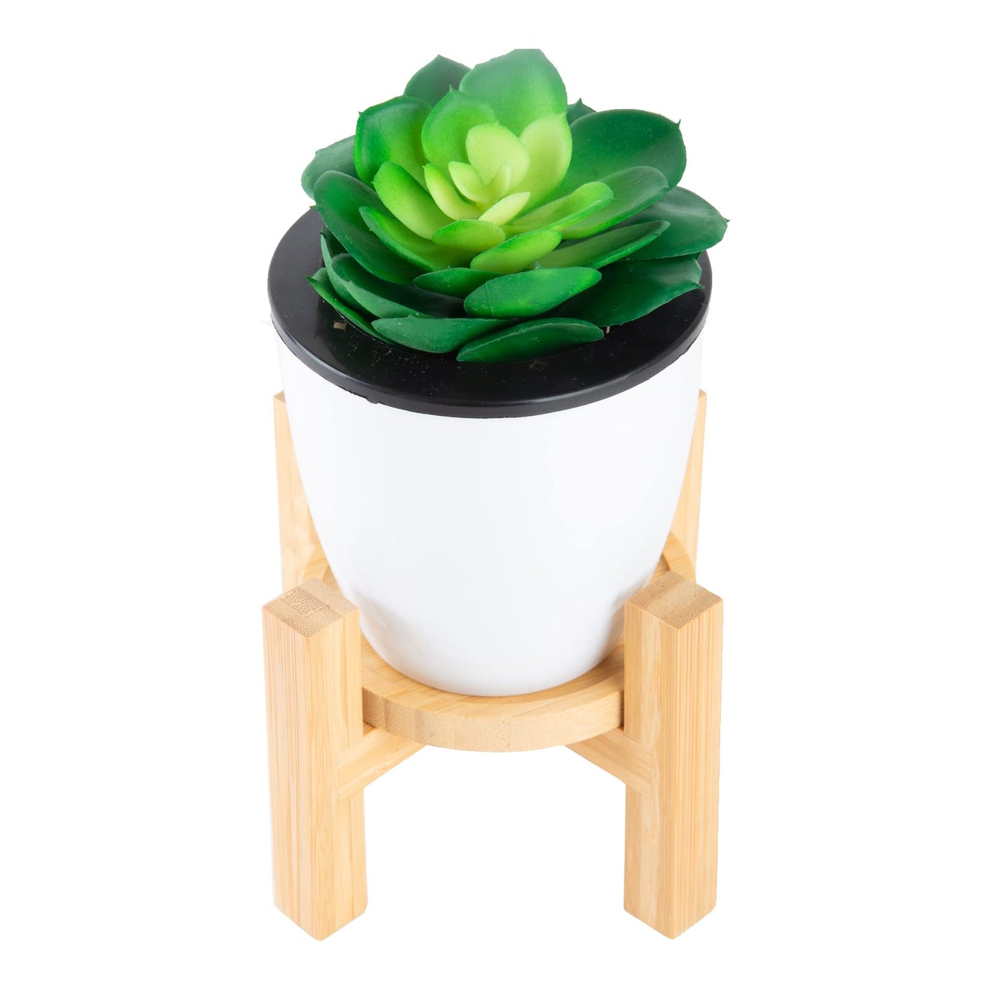 OYSIR 6.5 inch Modern Plant Stand & 5.5" Bamboo Saucer, Mid-Century Planter Holder, Plant Saucer, Round Bamboo Tray for Flower Pot, Planter Pot Tray, Prevent The Floor Wet, Not Include Planter Pot