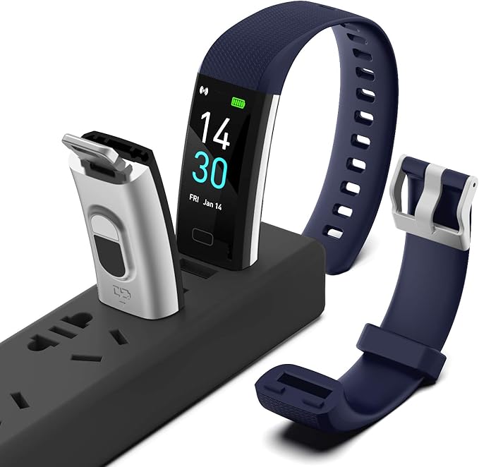 ENGERWALL Fitness Tracker with Step Counter/Calories/Stopwatch, Activity Tracker with Heart Rate Monitor, IP68, Health Tracker with Sleep Tracker, Smartwatch, Pedometer Watch for Women Men Kids