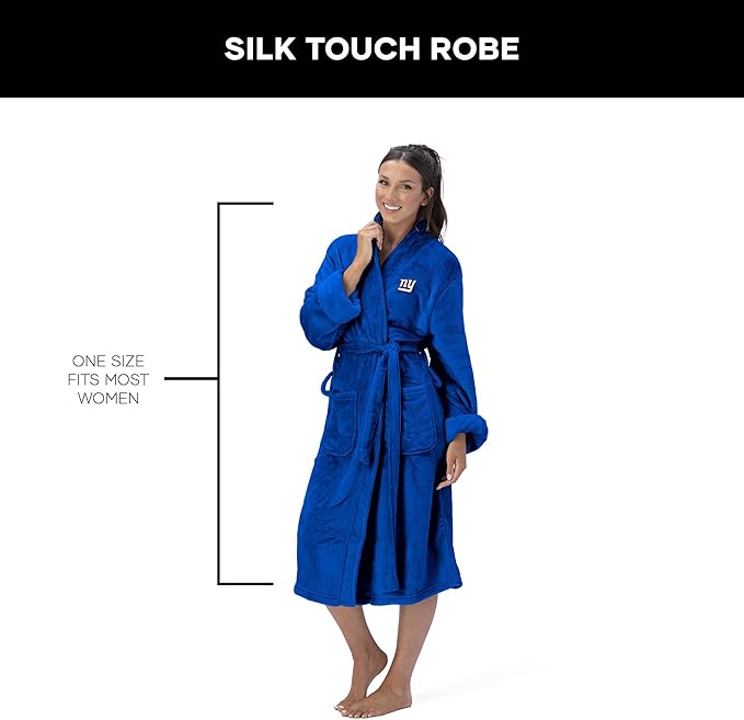 NFL Adult Unisex Silk Touch Bathrobe, Officially Licensed Loungewear, Soft Plush Polyester
