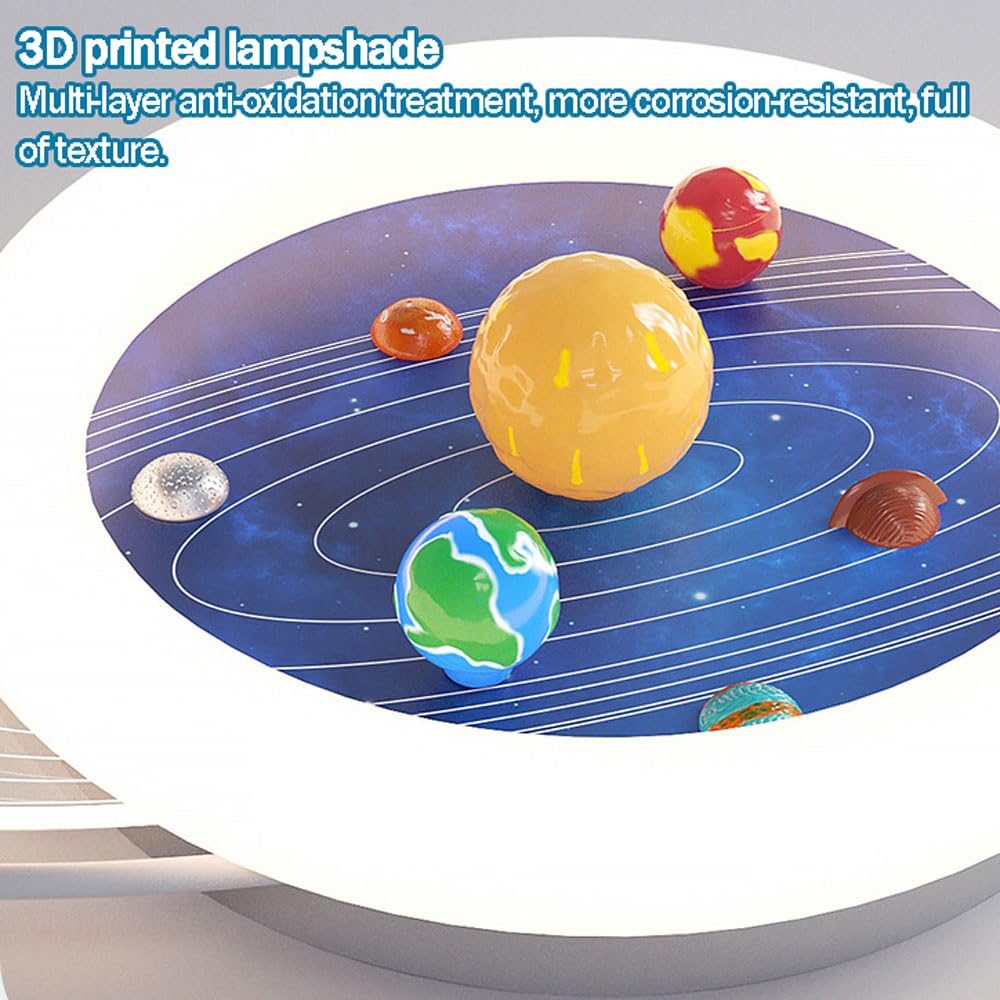 YXTSIMV LED Ceiling Lamp Modern Dimmable Creative (with Remote Control Device) 24.8-inch Universe Planet Acrylic Lampshade Suitable for Children's Room Nursery Kindergarten Girls/Boys Room