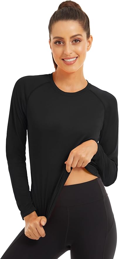 MAGCOMSEN Women's 2 Pack Long Sleeve Shirts UPF 50+ Sun Protection Quick Dry Swim Shirt for Rash Guard Fishing Workout