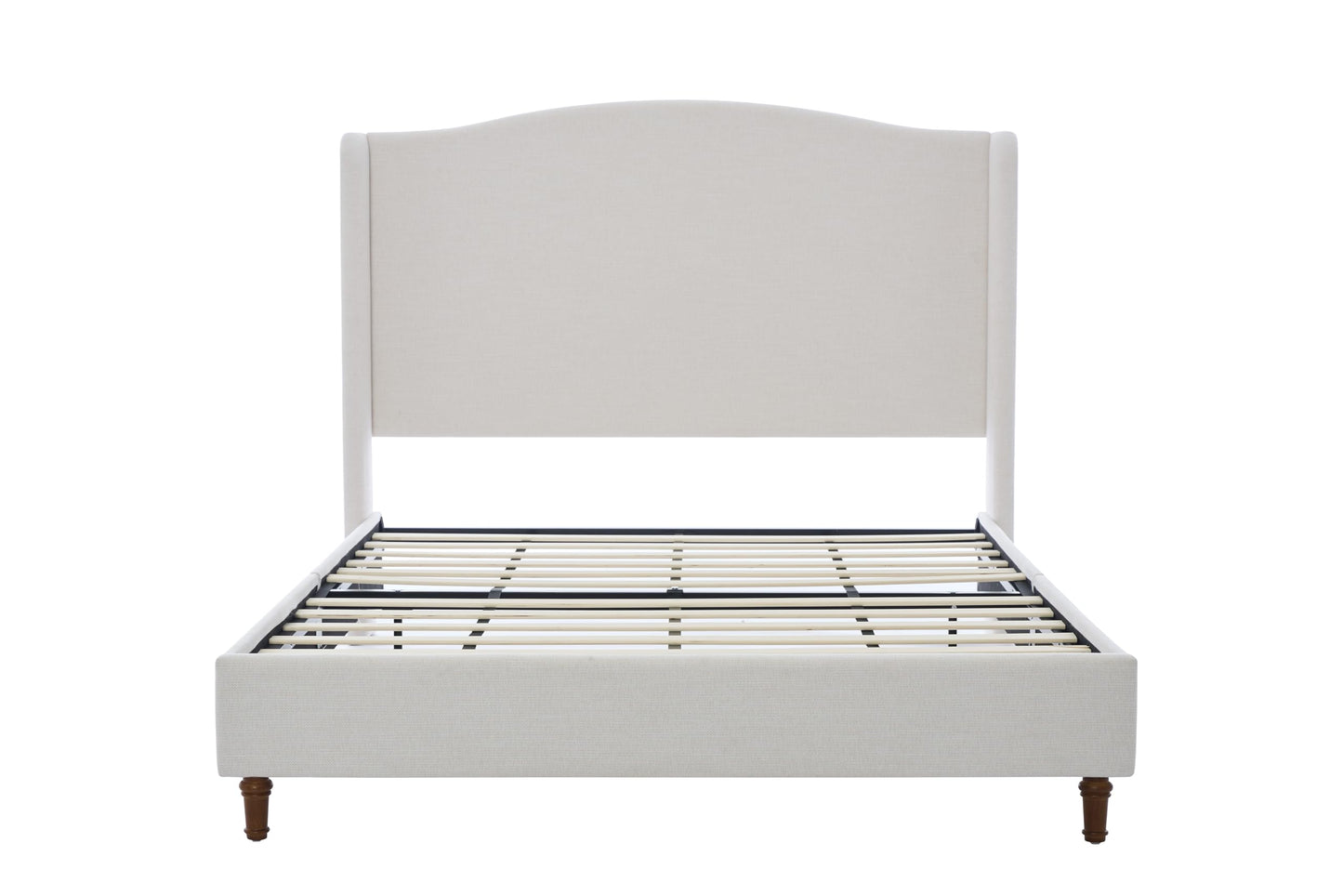 GDFStudio Tall Headboard Upholstered Bed,Queen Size Platform Bed Frame with Headboard Wingback,54" High No Box Spring Needed Easy Assembly Minimalist Designs Premium Textured Canvas Chenille