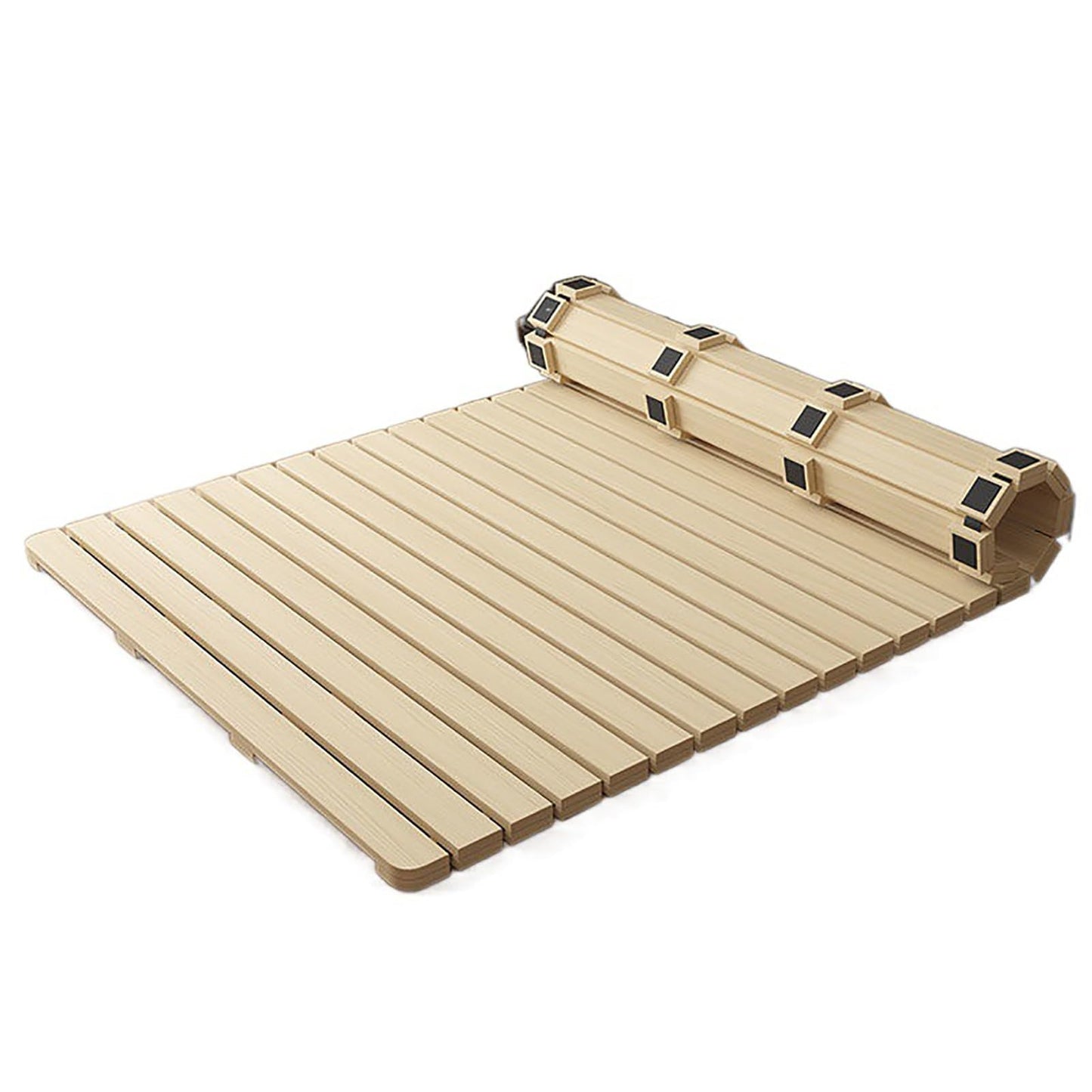 Breathable Bed Plate Solid Wood Futon Frame FoldingBreathable Tatami Mat & Rollable Sleeping Pad, 135x200cm Bed Base for Bedroom, Comfortable Floor Mattress for Optimal Sleep, Perfect for Mi