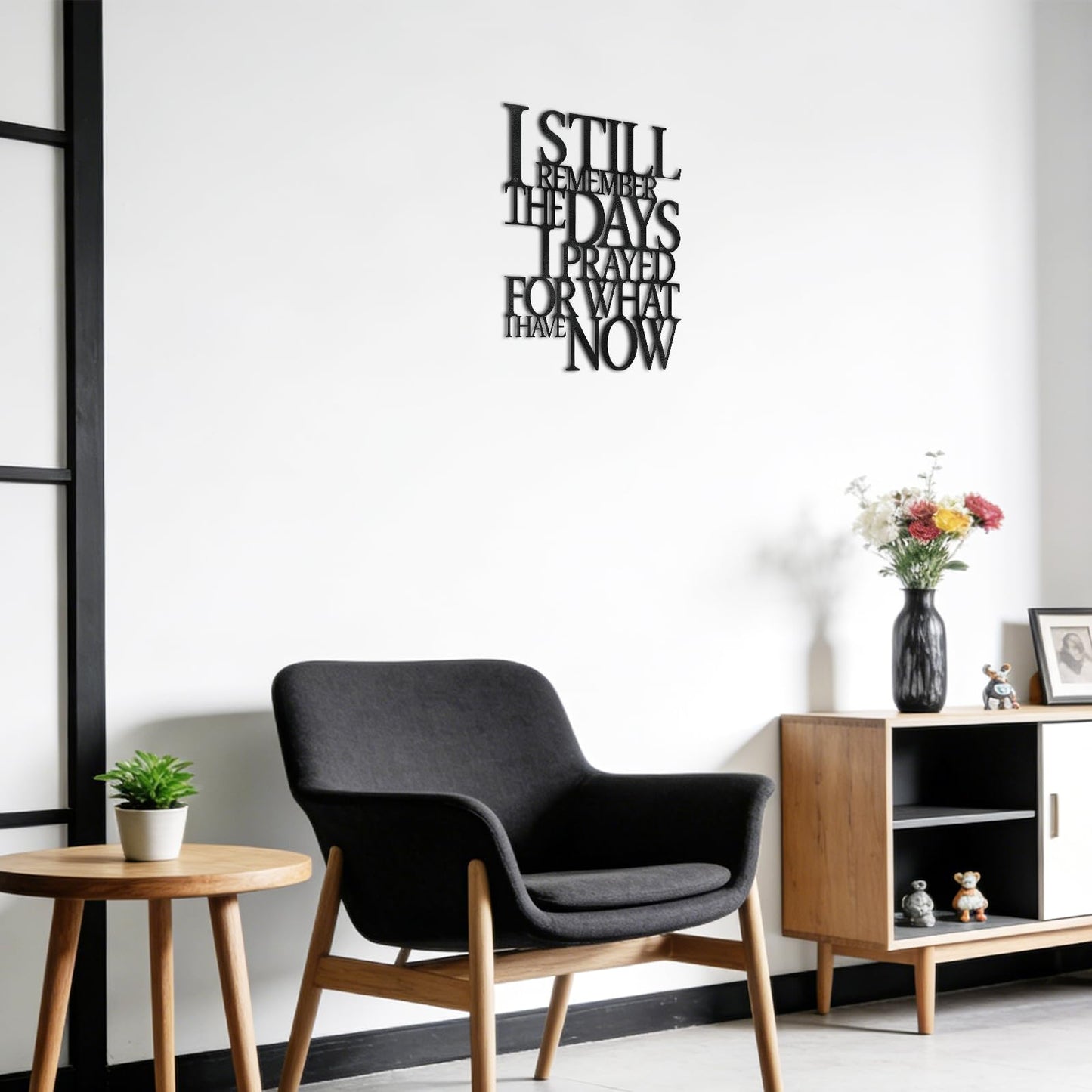 Motivational Black Metal Wall Art Home Office Decor Inspirational Living Room Wall Decor for Bedroom,I Still Remember The Days I Prayed What I Have Now,Encouragement House Warming Gift for Women Men
