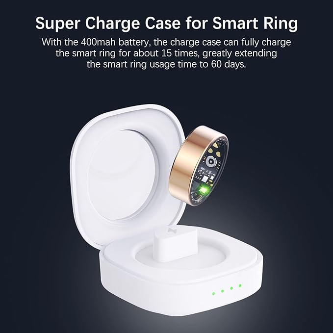 Smart Health Rings for Women Men, Fitness Tracker with Heart Rate, Blood Oxygen, HRV, Sleep Tracker, Step Tracker, No Subscription Fee, IP68 Waterproof Smart Ring for iphone & Android (Gold 11#)