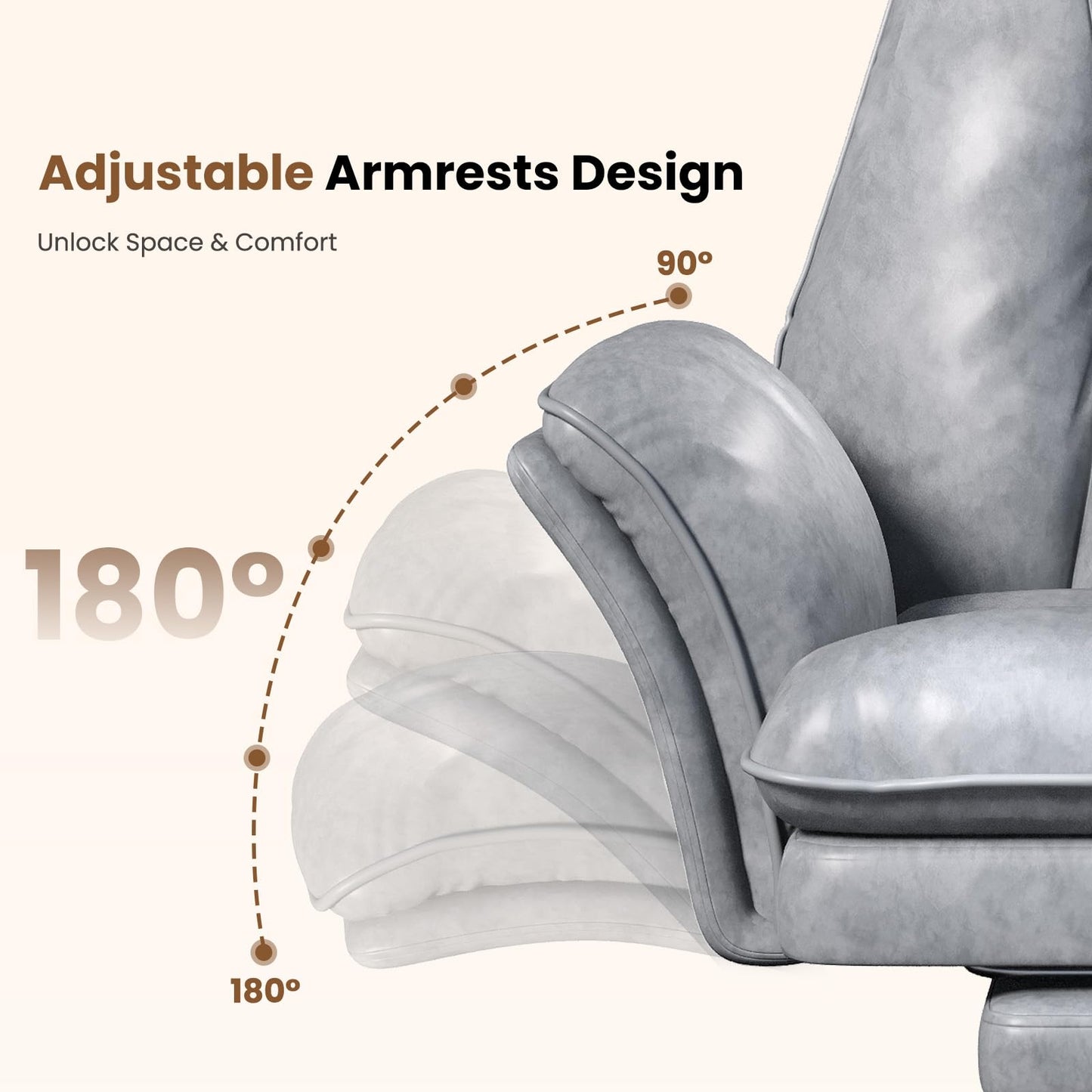 Big and Tall Office Chair, Flip Armrests for Pets & Cross Legged Sitting, Executive Ergonomic Computer Gaming Chair with Foot Rest, Crystal Velvet Wide Seat Reclining Desk Chair
