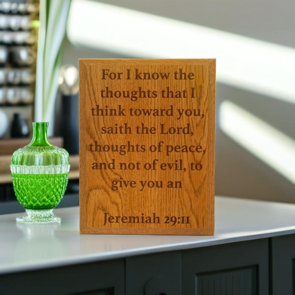 Customizable Quote Plaque – Personalized Engraved Wall Art, Motivational Desk Sign, Custom Verse, Saying, or Motto, Decorative Plaque for Office, Home, or Gift (Oak finish, 5x7 inch)