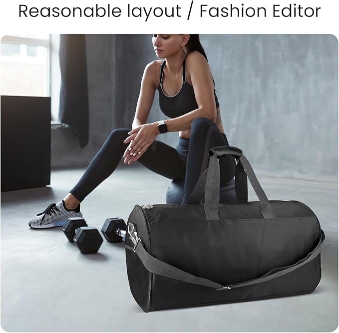 C&F BOGMOST Small Gym Bag for Travel & Duffel - 17 Inch Lightweight Carry On Bag for Men & Women, Mini Duffel Bag,Perfect for Sports, Weekend Trips, and Overnight Stays, Beige