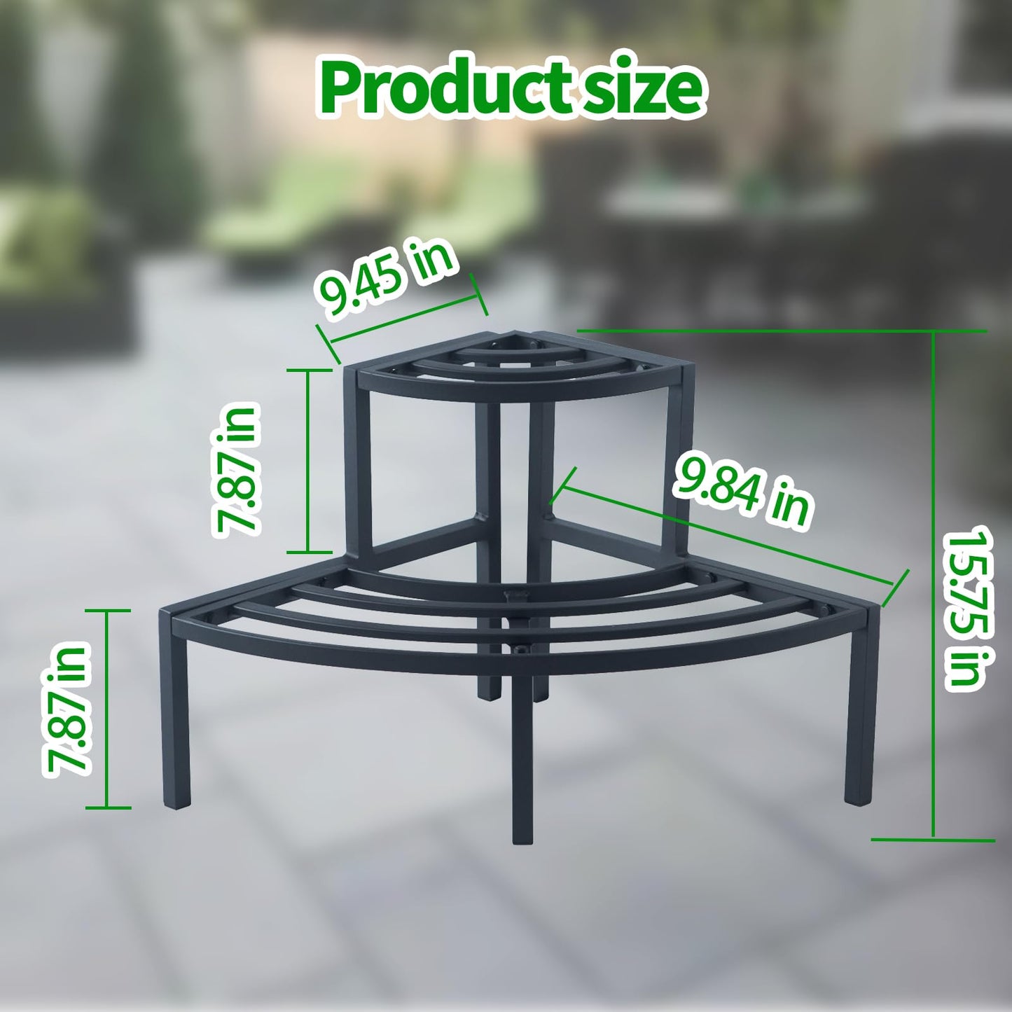 DHYGOTFUR Black Corner Plant Stand - 3-Tier Space Saving Flower Pot Rack - Rustproof & Weather Resistant Indoor/Outdoor Ladder Display Shelf for Patio, Garden, Yard, Balcony