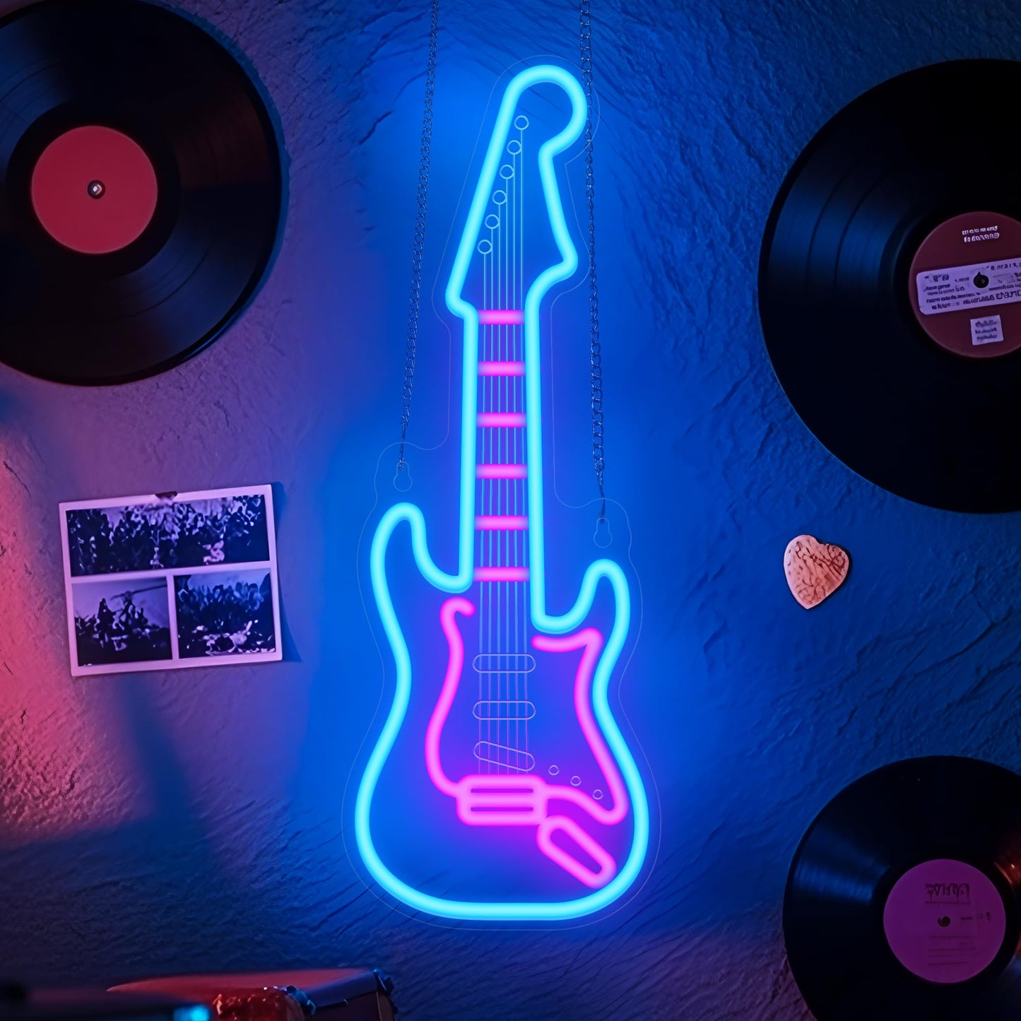CoolGift Mart Electric Guitar Neon Light, Dimmable LED Guitar Neon Wall Sign USB Powered, Decorations for Bedroom Living Room Man Cave Music Studio, Gift for Guitar Players Guitarists Music Lovers