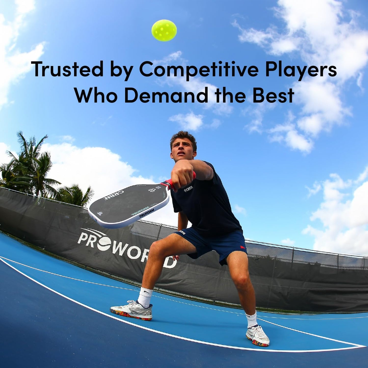 CRBN Pickleball - TruFoam Genesis - Carbon Fiber Pickleball Paddle - First-Ever 100% Foam Core Performance Paddle (Square)