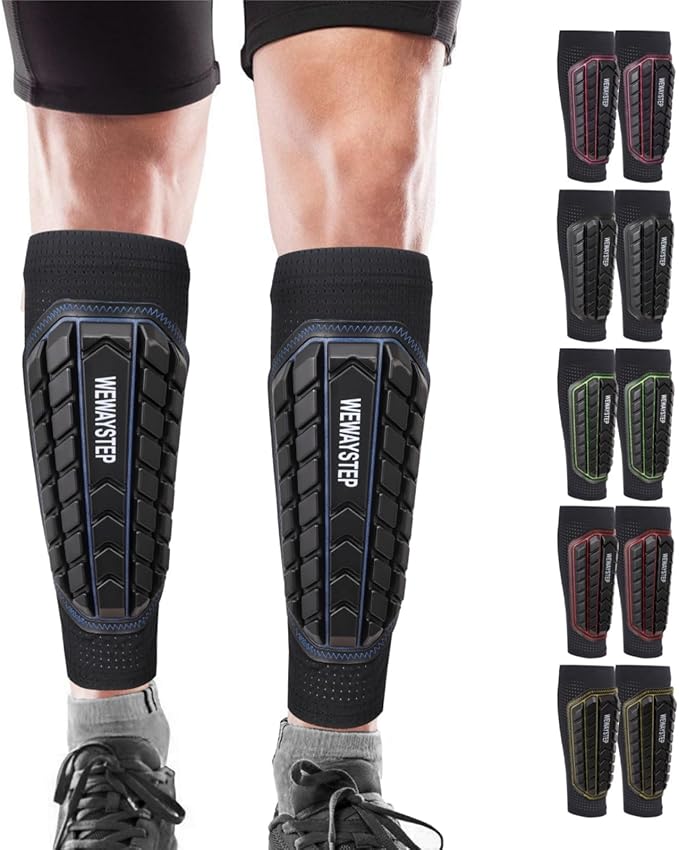 Shin Guards Soccer Kids Youth, Adult Shin Guards with Honeycomb Padding,Breathable & Anti-Slip Calf Compression Sleeves
