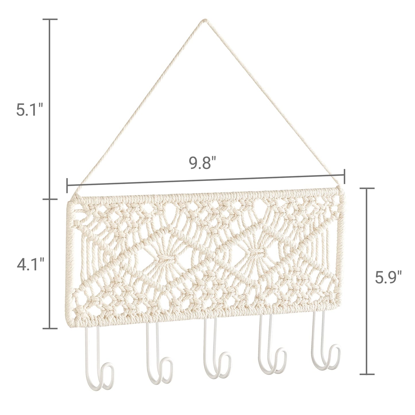 Mkono 3 Pack Macrame Baskets and Key Holder for Wall