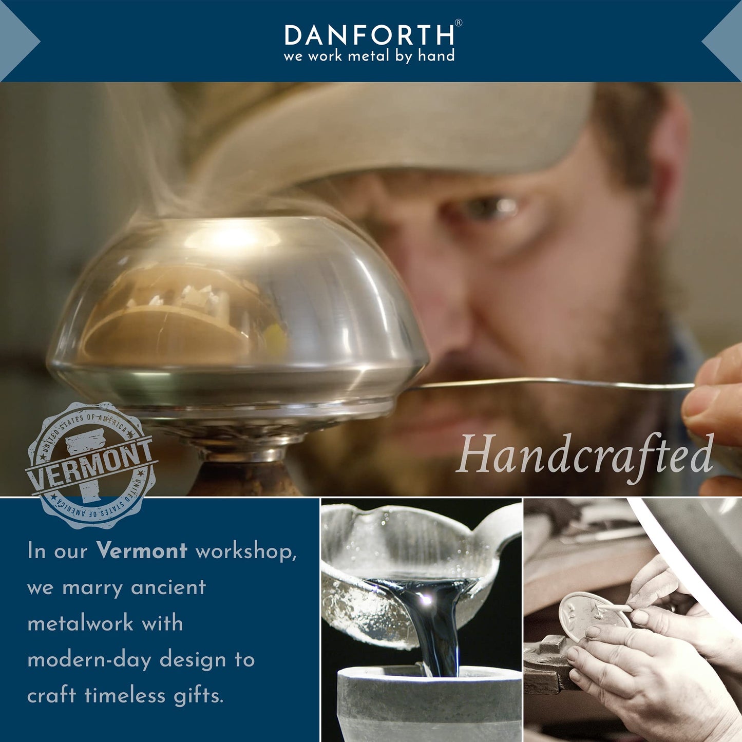 DANFORTH - Herald Angels Ornament - Satin Ribbon - 1 7/8 x 2 Inches - Handcrafted in The USA - Gift Boxed