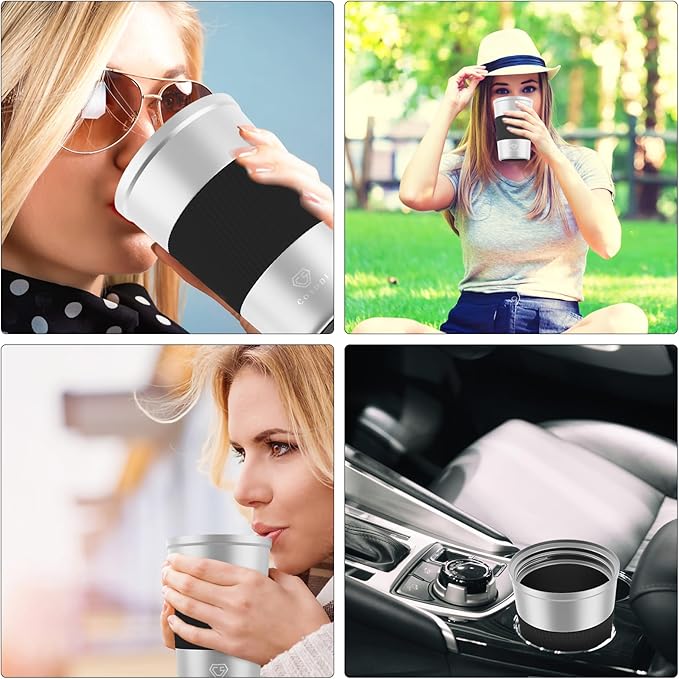 CS COSDDI 12 oz Stainless Steel Vacuum Insulated Tumbler - Coffee Travel Mug Spill Proof with Lid - coffee Cup for Keep Hot/Ice Coffee,Tea and Beer